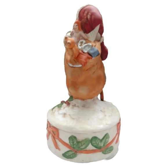 Vintage Brinn's Santa Music Box Wind Ups Santa Claus Is Coming To Town Rotating - Picture 2 of 6